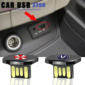 32GB de Carro USB Mini do Carro do Disco de U do USB do Metal para MG 3 5 6 7 GT GS Hector HS ZS ZX EZS EHS 3SW MG3X Cruz-Acessórios para carros