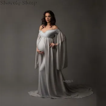Maternidade de Fotos de Vestido Longo Gravidez Fotografia de Longa Roupas de Mulheres Grávidas, foto filmagem Prop Vestido de Traje de Banho do Bebé