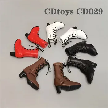 cdtoys cd029 1/6 Escala de Moda Feminina Botas de Salto Alto Sapatos Sólidos Martin Botas Modelo de 12 polegadas Figura de Ação do Corpo