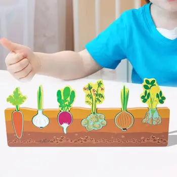 Sensorial Montessori Brinquedo Jogo de Correspondência, Favores do Partido Jigsaw Desenvolvimento Brinquedos Vegetal de Puzzle para Crianças do jardim de Infância para Crianças