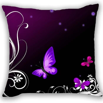 Moderno Purple Butterfly Jogar Travesseiro Caso Da Moda Borboletas Capa De Almofada Decorativa Quadrado Colorido Sham Dois Lados De Decoração De Quarto