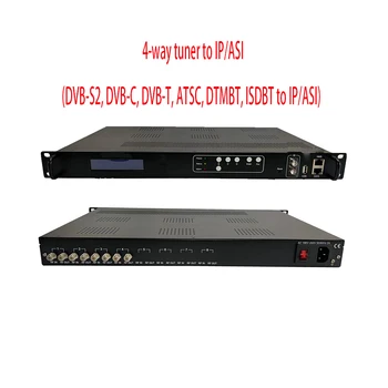 4Channel Sintonizador Digital RF (DVB-S2/C/T /ATSC/ISDBT/DTMB) IP/ASI, DVB Fluxo Receptor IPTV, TV a Cabo Gateway