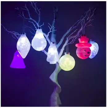 【Liquidação】de Natal de LED Colorido Irregular Lâmpada Pendurada Pingente de Árvore de Decoração de Jardim Luz da Noite