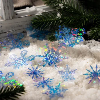 20 Peças /saco Bling floco de Neve Impermeável DIY Famílias Adesivos Decorativos