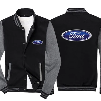 Ford Logotipo Nova Primavera, Outono Homens de Jaqueta de Beisebol Sem a Tampa de Moda Casaquinho de Mangas compridas Sportsweater Hoodies