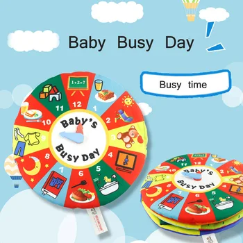 Bebê 3D Pano Livro de Aprendizagem Número Ensino Pano Pano Macio Tecidos Horário de Livros de Gestão de Bebê Aprendizagem Precoce de Pano Livros de Presente