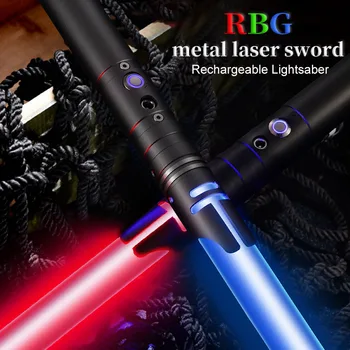 Crianças RGB Sabre de luz 14 Variações de Cor de Metal a Laser Sword 2 Em 1 Pesados Duelo Crianças Recarregável Brinquedo Luminoso Espada