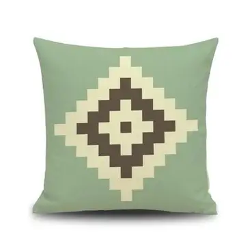 roupa de cama em algodão verde geométricas capa de almofada almofada do sofá jogar travesseiro capa para encosto de decoração de casa