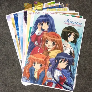 8 pcs/set Anime Kanon カノン cartaz Ayu Tsukimiya de Nayuki Minase Sawatari Makoto parede imagens para a sala de A3 cartazes de Cinema presentes