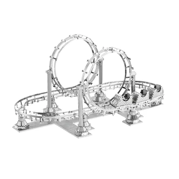 Corte a Laser 3D Tridimensional de Metal de Montagem do Modelo de Conjunto de DIY Brinquedo Quebra-cabeça Criativa F31104 Montanha-russa Enfeites de Brinquedo