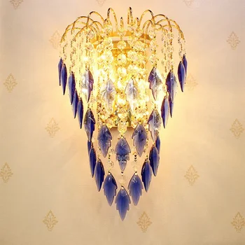 Europeu de Cristal da Lâmpada de Parede LED Criativo Sala de estar, Quarto-de-Cabeceira a Luz de Fundo Simples Paredes de Luzes do Corredor para Corredor Lâmpadas