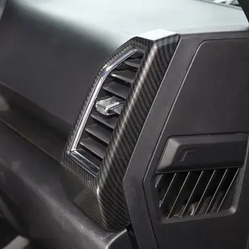 CHURRASCO@FUKA em Fibra de Carbono Estilo ABS Interior do Carro de Ventilação de Ar Tomada de Moldura Para a Ford F-150 F150 2015 2016 2017 interior de etiqueta do carro
