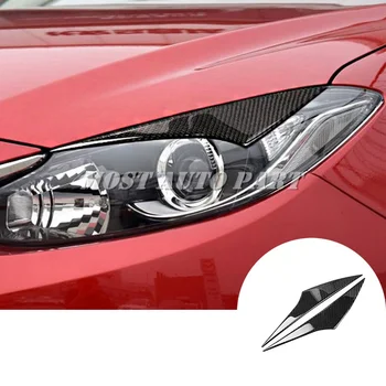 A Fibra de carbono Farol Olho Tampa da Sobrancelha Guarnição Tampa Para Mazda 3 Mazda3 2014-2019 Carro acessórios de interiores a decoração do Carro