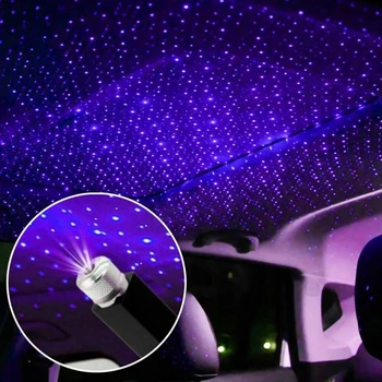Teto do carro Estrelas USB do DIODO emissor de Luz Estrelada Laser Atmosfera Ambiente Projetor Auto Decoração, a Luz da Noite Decoração de Casa Galaxy Luzes