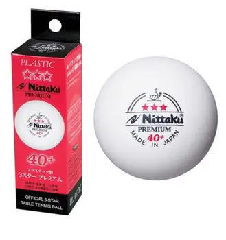 3balls Nittaku Aprovada ITTF de 3 Estrelas PREMIUM 40+ Emendados Bolas de Tênis de Mesa Prêmio Bola de Plástico