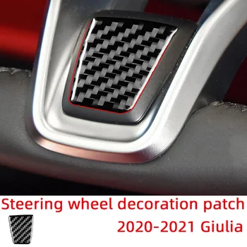 Volante, Painel De Decoração Patch De Fibra De Carbono Adesivos De Carros Alfa Romeo Giulia 2020-2021 Acessórios De Decoração