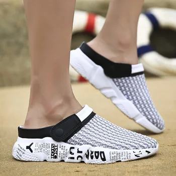 Os homens Verão Respirável Oco Malha de Sapatos Sandálias de Dupla utilização para Esportes ao ar livre &T8