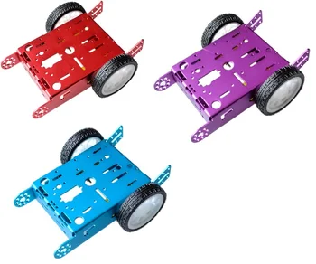 1 x 2WD aluminio coche nuevos juguetes educativos Robô inteligente coche de aleacion chassis 2WD Robô inteligente coche chassis