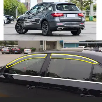 O Corpo de carro Estilo Adesivo Plástico Vidro de uma Janela de Vento Viseira Chuva/Sol Guarda de Ventilação de Fumo Toldos Para a Mercedes Benz GLC X253 2016-2019