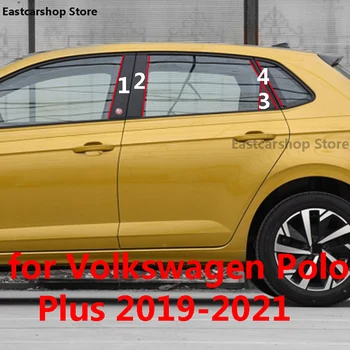 A Volkswagen VW Polo Plus 2021 2020 2019 Carro Coluna do Meio do PC Decoração da Janela B C Pilar Tira de Adesivo Acessórios