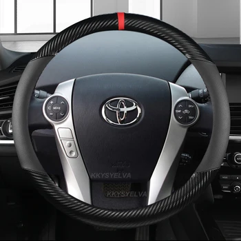 Para A Toyota Prius 30 20 Prius V Prius C O Prius, Primeiro-Massagem Carro Volante Capa De Fibra De Carbono, Couro, Acessórios De Automóveis