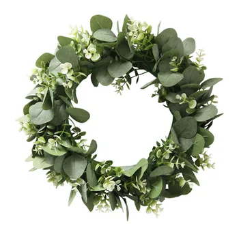 ✅Eucalipto Coroa de flores Plantas Artificiais de Fundo Janela da Parede Decorativos Festa de Casamento de Suprimentos Presentes DIY de Natal Decoração da Casa