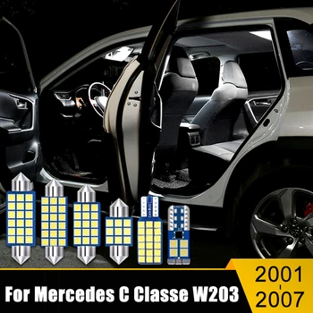 Para a Mercedes Benz Classe C W203 2001 a 2003 2004 2005 2006 2007 11PCS Carro Luzes de Leitura Espelho de maquilhagem Caixa de Luva Lâmpadas Tronco Lâmpadas