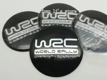 1 Conjunto(1 Conjunto=4) WRC Centro de Roda de Hub caps calota Emblema Adesivo decalque Carro preto Estilo