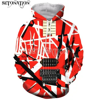 O Hip-hop, Rock Guitar Moda Mangas compridas Impressão 3D Zíper/Jaquetas/blusas de Moletom/Casaco/Homens/mulheres dropshipping