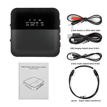 Bluetooth 5.0 Transmissor e Receptor CSR8675 AptX LL HD de 3,5 mm Aux RCA CSR8675 Estéreo Wirlesss Adaptador Para Carro com TV PC Fones de ouvido