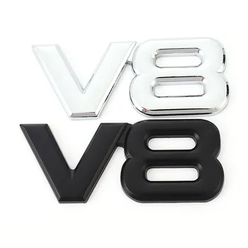 Metal Adesivo de Carro V6 V8 Traseira Emblema Emblema Decalques Cauda Tronco Adesivo para o Benz AMG, BMW Mazda Nissan Skoda KIA Ford, Opel, Audi Volvo