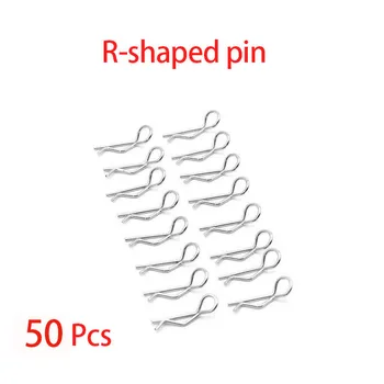 SOJERC 50Pcs universal corpo de aço inoxidável shell de R em forma de pin para 1/10 modelo RC HSP Redcat HPI Himoto peças de reposição