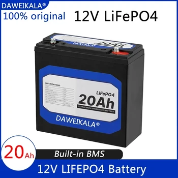Novo 12V 20Ah LiFePo4 Bateria de Lítio de Fosfato de Ferro de 12V 24V Bateria Recarregável de LiFePo4 para a Criança Scooters de Barco a Motor Sem Imposto
