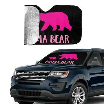 Cor-de-rosa Mamãe Urso Viseira de Sol do Carro da Frente pára-brisa para SUV, Van Acessórios do Veículo