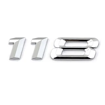 Chrome Número do Tronco Letras Emblemas 118I Carro de Inicialização Crachás de Etiqueta para a Série 1 F20 F21 2014+