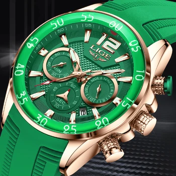 LIGE Moda Cronógrafo de Relógios do Esporte para Homens de melhor Marca de Luxo Impermeável de Negócios relógio de Pulso Relógio de Quartzo Data de Montre Homme