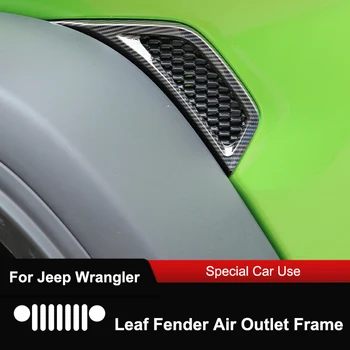 QHCP Corpo Fender Folha de Ventilação de Ar Condicionado Tomada de Moldura Tampa Guarnição Acessórios ABS com Fibra de Carbono Para Jeep Wrangler JL 2018-2021