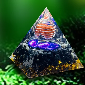Peso De Papel Orgone Obsidiana Pirâmide Yin Yang De Tai Chi Divina Campo Magnético Protectio Cura De Reiki, Chakras Absorvem A Energia Negativa