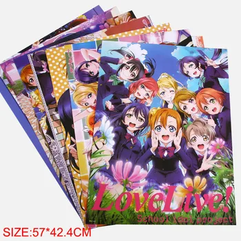 8 pcs/set LoveLive Cartazes Anime Amor ao Vivo figuras de Cartaz de 8 modelos Diferentes Tamanhos A3 42*28cm