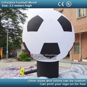 O envio gratuito de 3,5 m de altura inflável de futebol, modelo gigante de futebol inflável balão para exibir, com ventilador