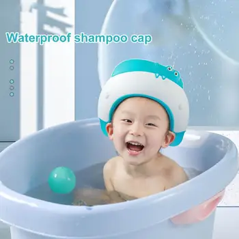 Criança touca Conveniente Elástico Macio tocar casa de Banho Deve ter Chuveiro de Bebê Chapéu Shampoo Chapéu