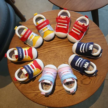 2022 Crianças Tênis Anti-derrapante Baby Primeiro Caminhantes Confortável Crianças Casuais Sapatos de Lona Macia Sapatos Para Meninos Meninas CSH1179