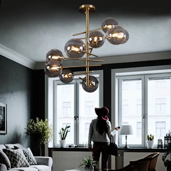 Nordic Luxo de Vidro do Pendant Luzes LED da Lâmpada Pingente de Iluminação da Sala de estar, Sala de Jantar Quarto Cozinha Loft Decoração Hanging Lamp