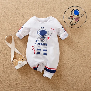 Bebe Astronauta Terno De Espaço Bebê Traje Recém-Nascido Menino Conjunto De Roupa Com O Chapéu De Roupas De Criança De Queda De Crianças De 0 3 6 9 12 24 Meses