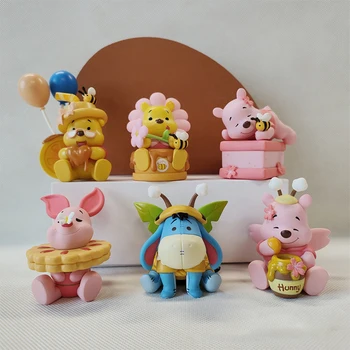 6pcs Disney Food Urso Pooh Bisonho Figura Kawaii desenho animado de Personagens de Anime Boneca de Trabalho de Decoração, Enfeites Para os Brinquedos das Crianças