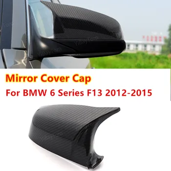 a fibra de carbono preto Coberturas de Espelho Retrovisor Cap Shell Para BMW Série 6 F13 2012-2015