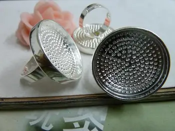 10pcs vara 25mm anel de prata corniculatum da base de dados de Atacado DIY jóias acessórios vintage, feitos à mão material
