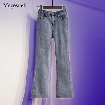 2021 Outono Nova Moda Jeans Plus Size Cintura Alta Jeans Mulheres Elástico Fino Reta Solto, Brincalhão Calças Calças Femininas 17871