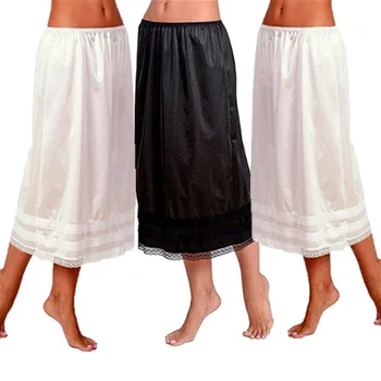 Das mulheres do Laço Underskirt Anágua Em Vestido Longo de Saia Saia Segurança Oversize L-XXXL
