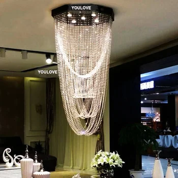 LED Moderna Lustres de Cristal dispositivo elétrico de Luzes Americana Crystal Droplights Villa Longa Iluminação Home Indoor Club Hotel Salão de Lâmpada